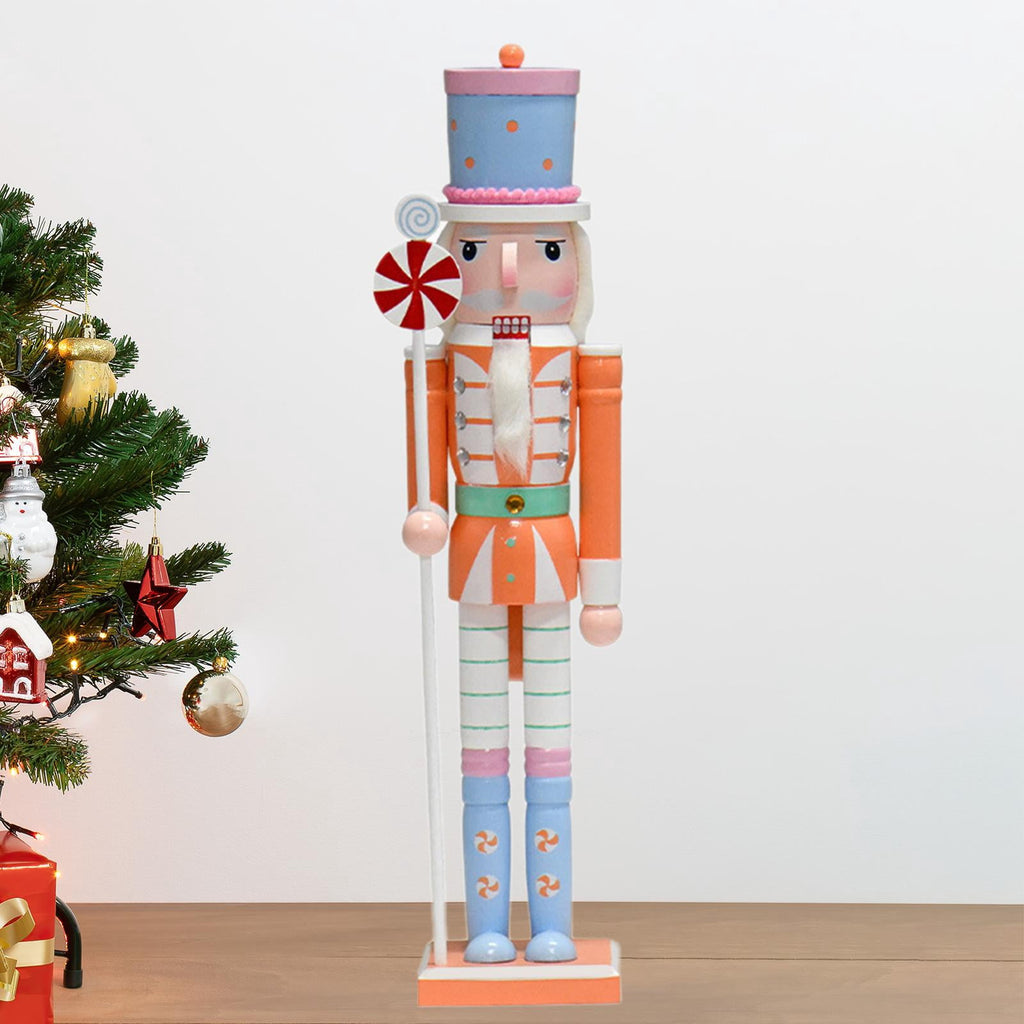 QSTDGVPW Nutcracker Figurine Christmas Decorations Desk Ornament Crafts Table Centerpiece Orange