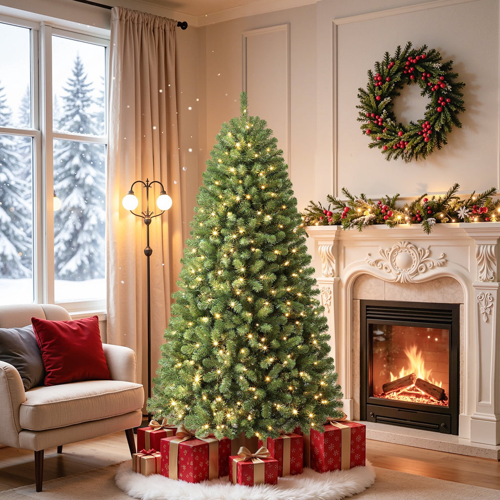 Lolsea 4.5ft Prelit Artificial Christmas Tree w/ Remote Control and Warm White & Color Changing Lights