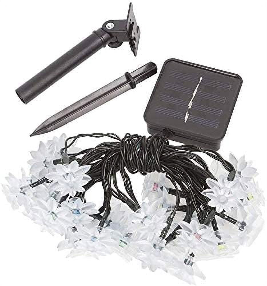 HESHENG Solar Lotus Flowers String Lights, Waterproof 40ft 100LEDs Lights Fairy Lights Outdoor 8 Modes Festival Lighting for Patio Yard Tree Wedding Party Christmas Decoration, Multicolor
