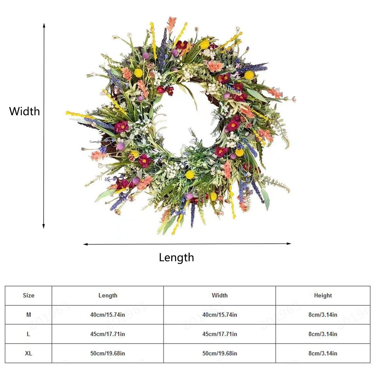 Texas Wildflower Wreath Spring And Summer Wreath Home Patio Door Hanging Decoration Dried Flowers Wreath Home Decor
