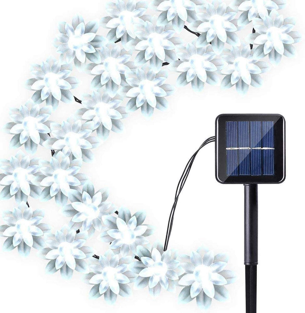 HESHENG Solar Lotus Flowers String Lights, Waterproof 40ft 100LEDs Lights Fairy Lights Outdoor 8 Modes Festival Lighting for Patio Yard Tree Wedding Party Christmas Decoration, Multicolor