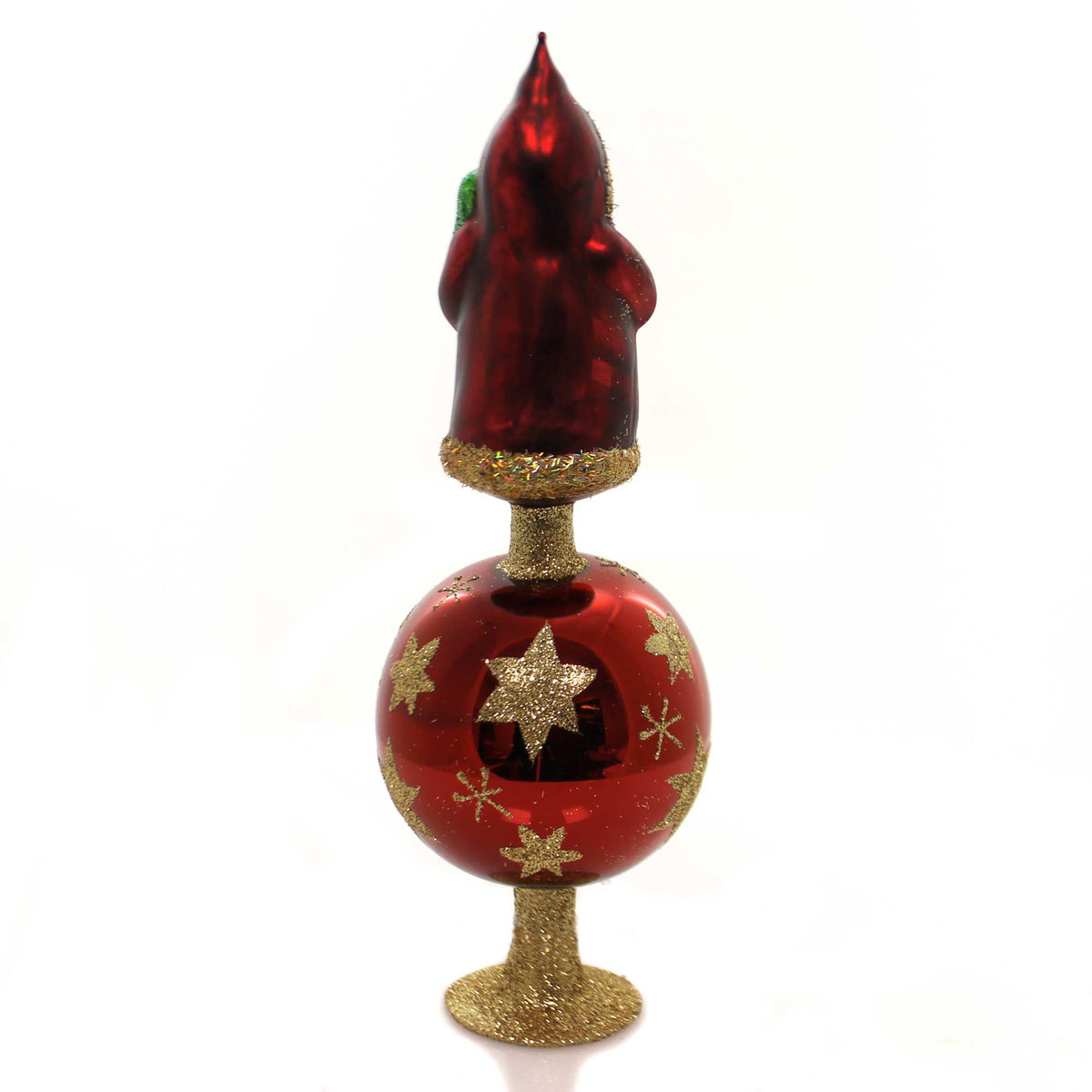 Inge Glas St Nikolaus Tannenbaum Red Santa German Glass Christmas Tree Topper