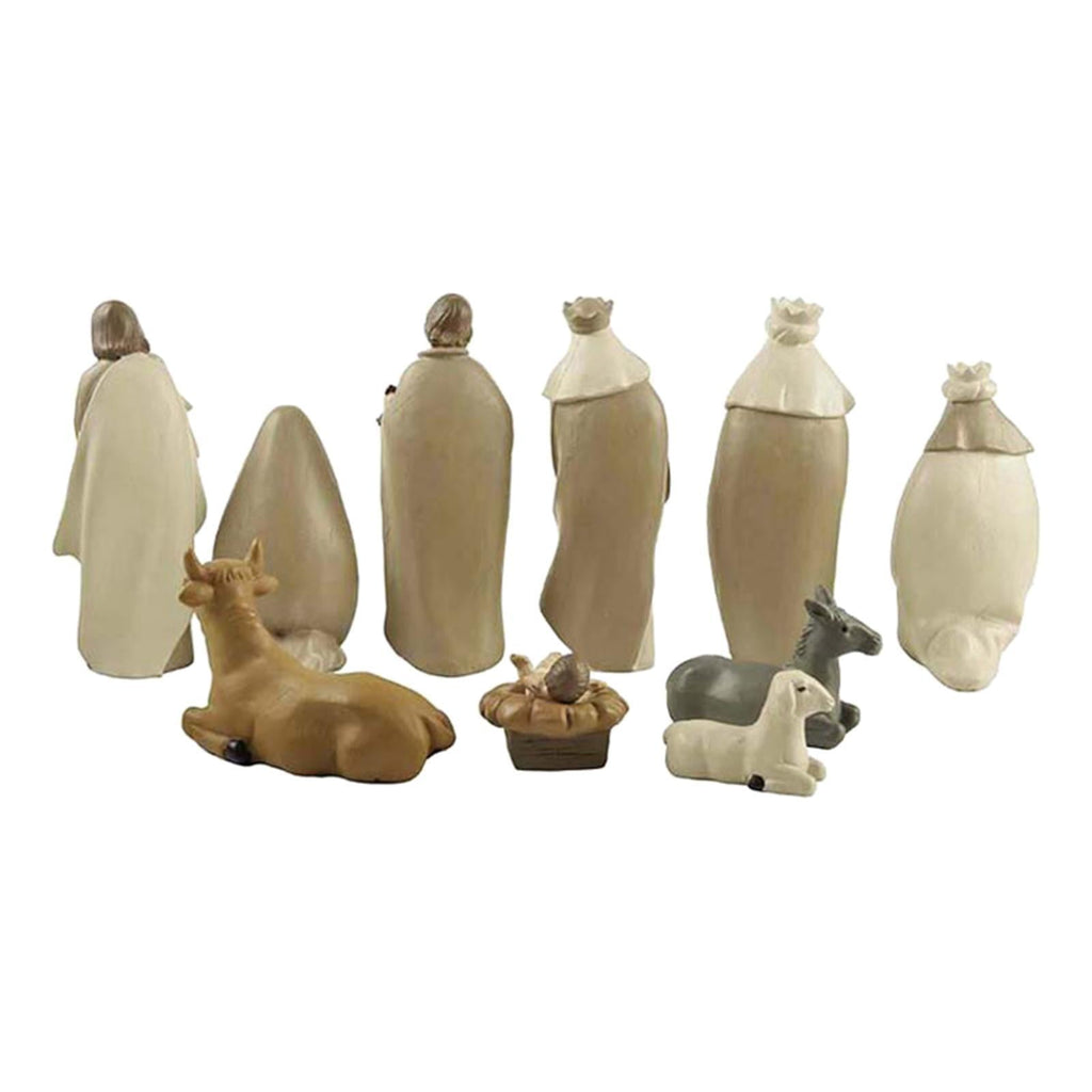 yotijay 10Pcs Home Decoration Nativity Scene Set Holy Family Statue Christmas Jesus Mary