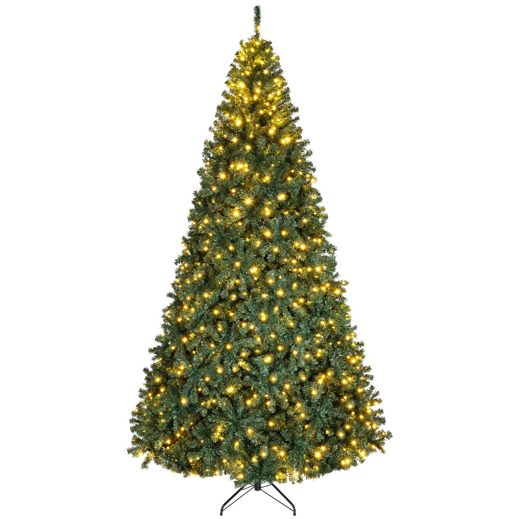 Costway 8Ft Pre-Lit Artificial Christmas Tree Hinged 750 LED Lights