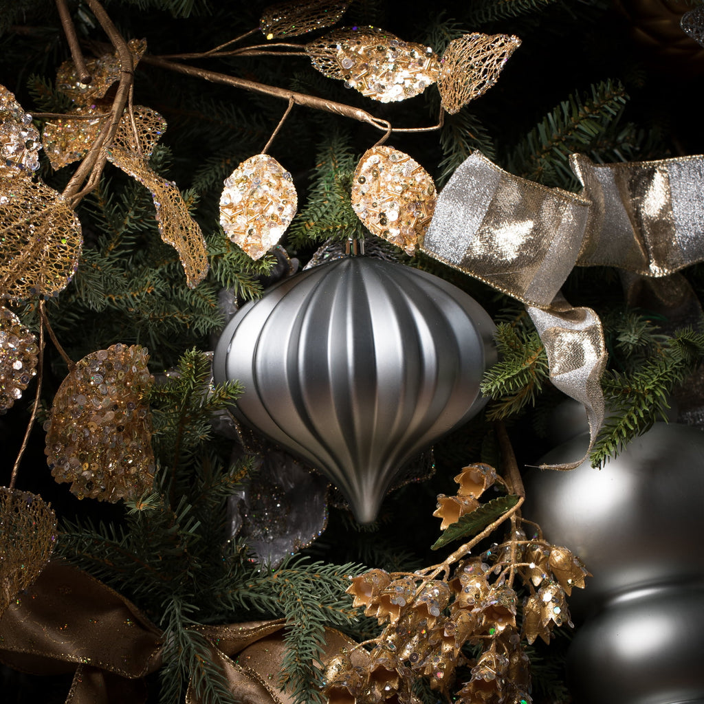 Vickerman 5.7" Burnished Orange Matte Onion Christmas Ornament, UV treated, Set of 3