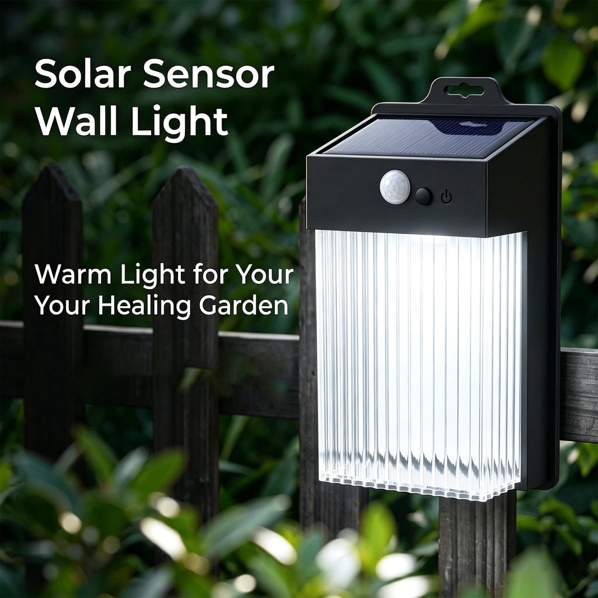 Rirool 8 Pack Solar Fence Lights Outdoor Waterproof, Motion Sensor Solar Wall Lights for Patio Backyard Fence Deck Porch Pathway, Warm White