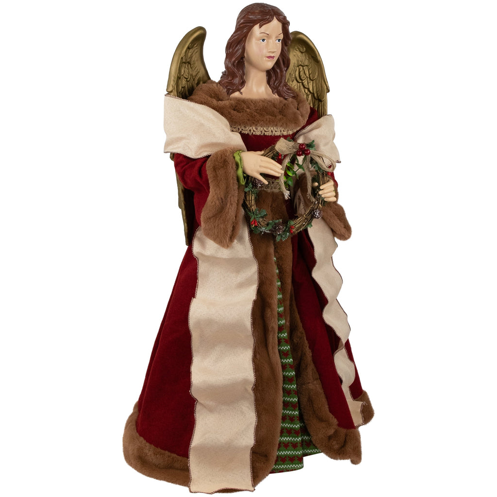 Northlight Angel with Wings Commercial Size Christmas Tree Topper - 3' - Brown and Red - Unlit