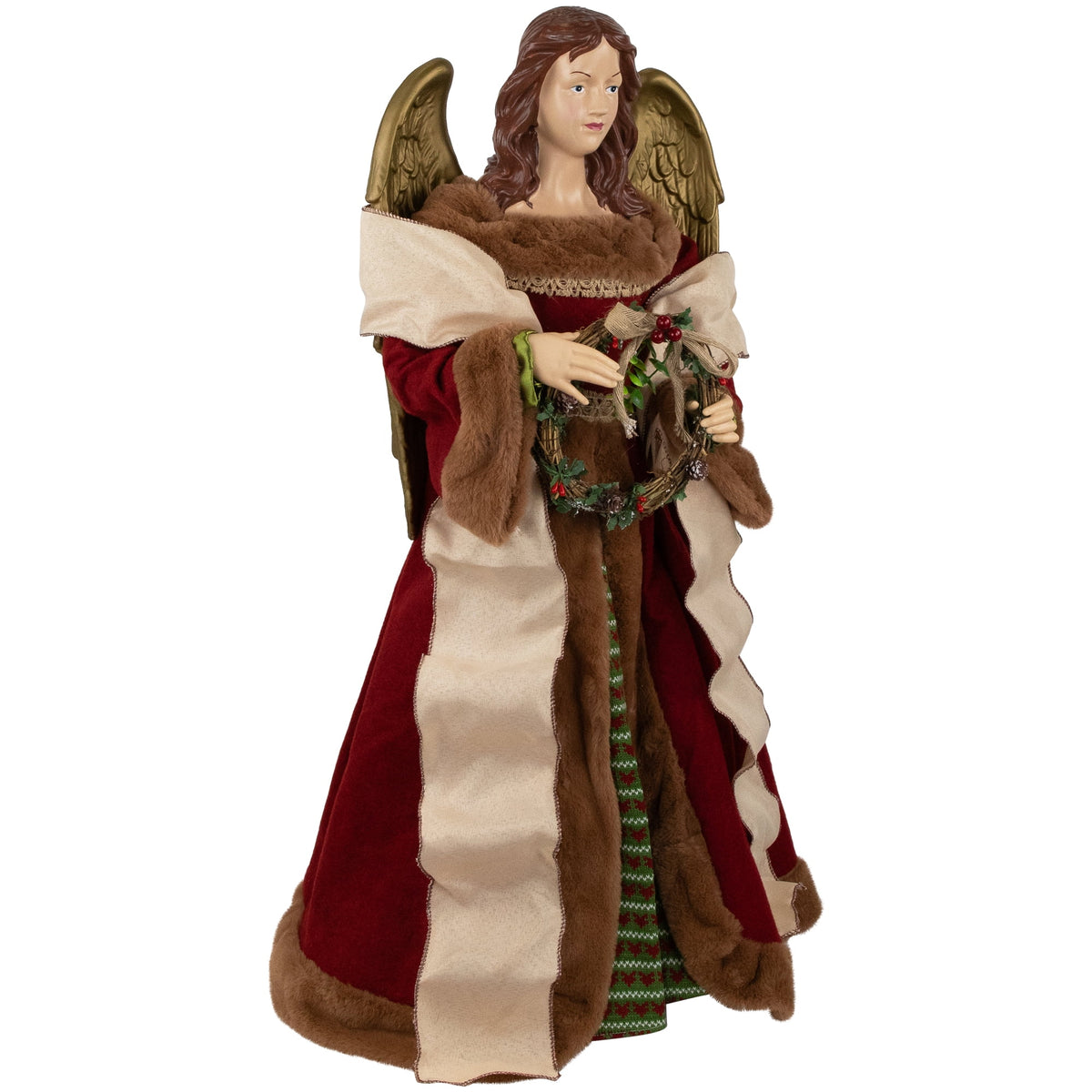 Northlight Angel with Wings Commercial Size Christmas Tree Topper - 3' - Brown and Red - Unlit