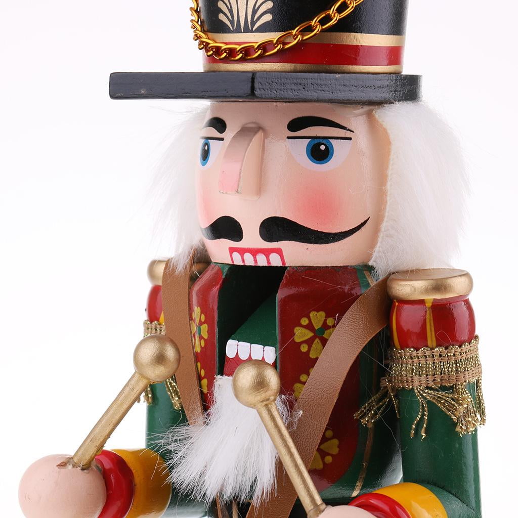 4 Piece Festive Traditional Wooden 12 Inch Multi-Coloured Soldier Swordsman Nutcracker Christmas Shelves Living Room Bedroom Home Decoration