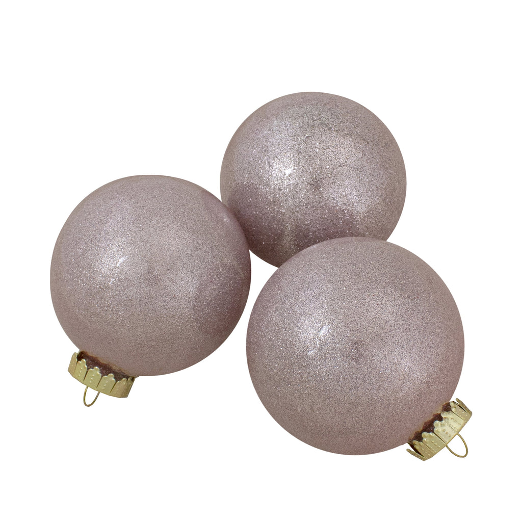 Northlight Finial and Glass Ball Christmas Ornaments - 3.25" - Blush Pink - Set of 12
