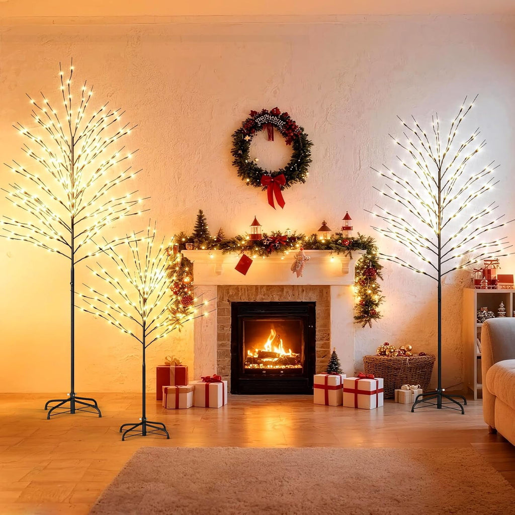 ABORON Christmas Decoration Ball Lights, Pre-Lit Hanging Foldable Xmas Light Ball with 8 Lighting Modes for Outdoor Holiday Lights Decor -16.5" 3 Pk
