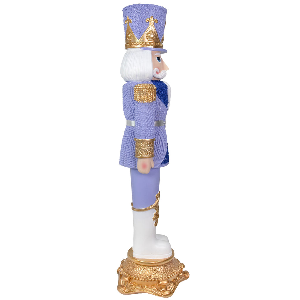 Sunnydaze Pink Polyresin Kenneth the Princely Nutcracker Christmas Statue, 37"
