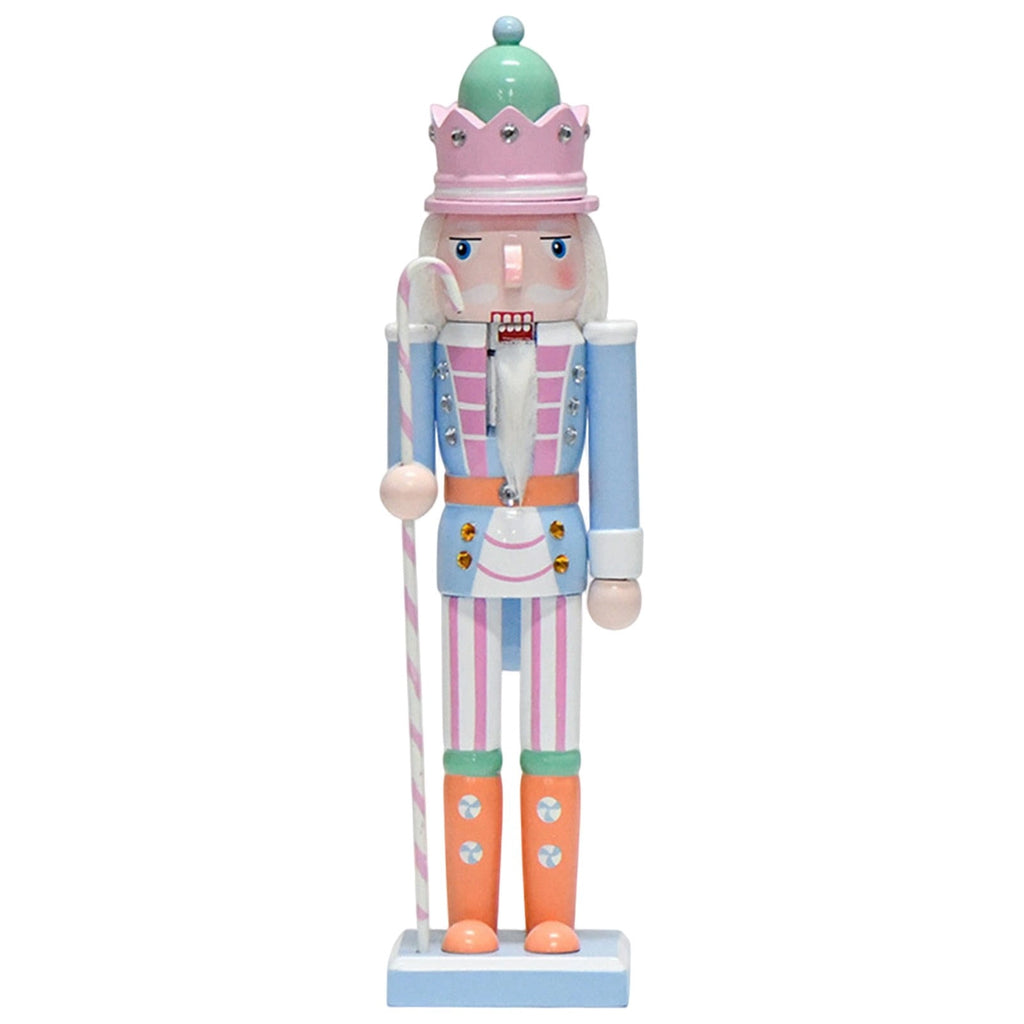 Wooden Nutcracker Soldier Figurine 4-Piece Set, Christmas Tabletop Decor for Mantel Shelf Window Holiday Home Decoration 14.96"