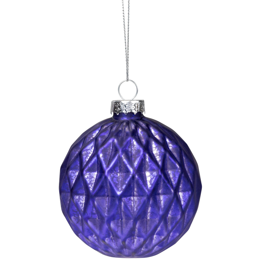 Northlight Multi Finish Ball and Onion Christmas Ornaments - 3.25" - Royal Blue and Purple - Set of