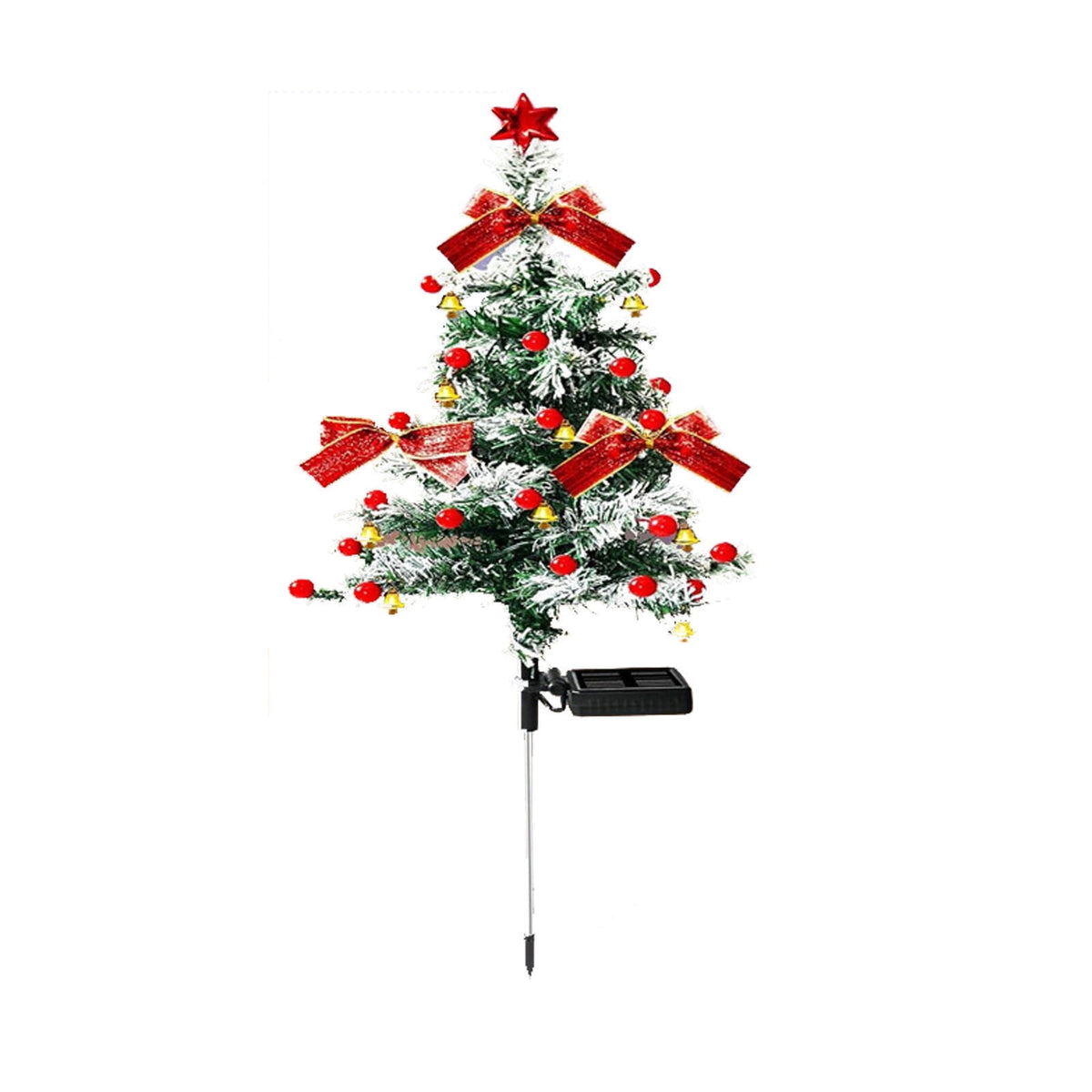 Kumdkd 2-Pack Solar Christmas Tree Lights Outdoor - 40 LED Waterproof Decor with Snow Effect, Auto on/off, 12H Runtime, IP65 Rated for Yard, Garden & Pathway Holiday Decorations
