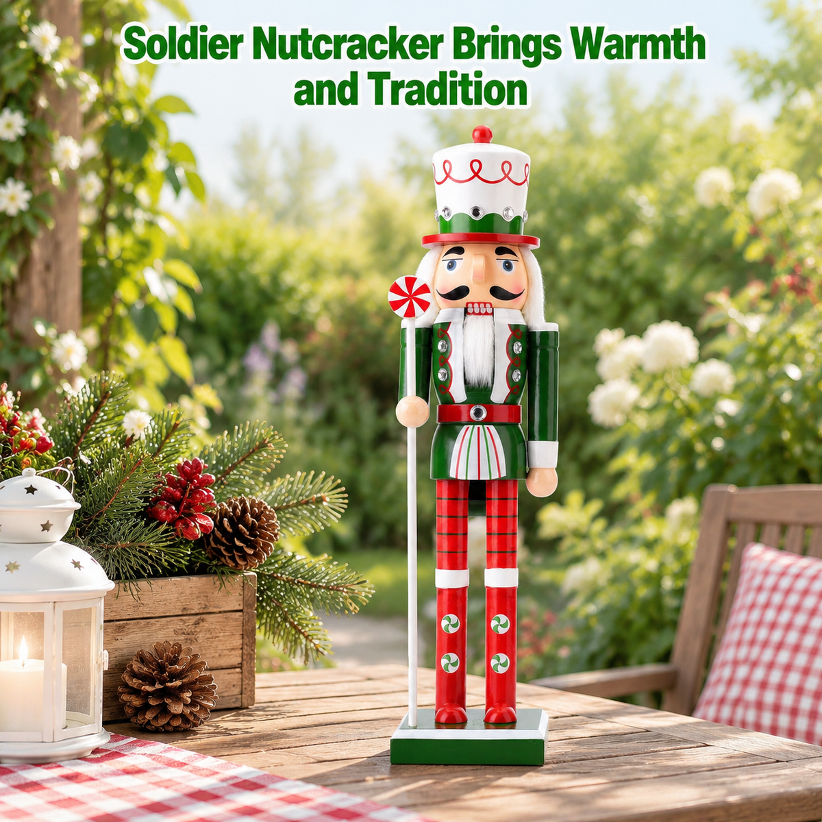 Red 15 Inch Christmas Soldier Nutcracker Figure Holiday Decor