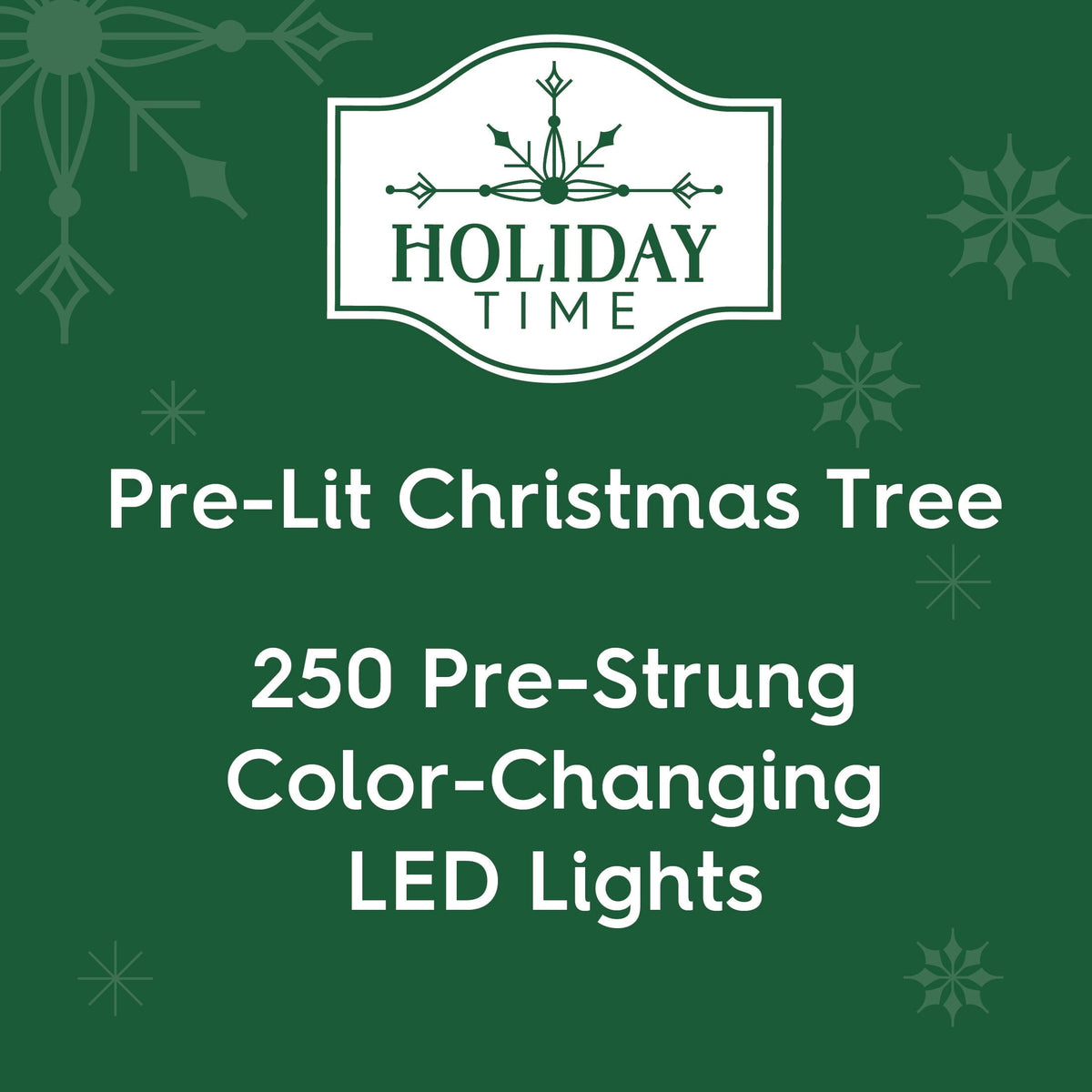 6.5' Pre-Lit Madison Pine Green Artificial Christmas Tree with Color-Changing LED Lights and Stand, by Holiday Time