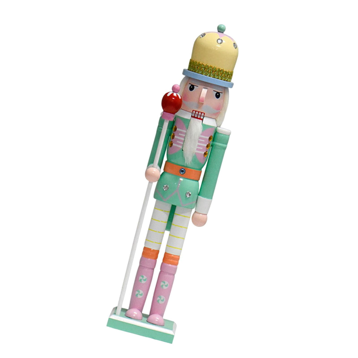 QSTDGVPW Wooden Nutcracker Ornament Christmas Decoration Craft Collectible Nutcracker Style D