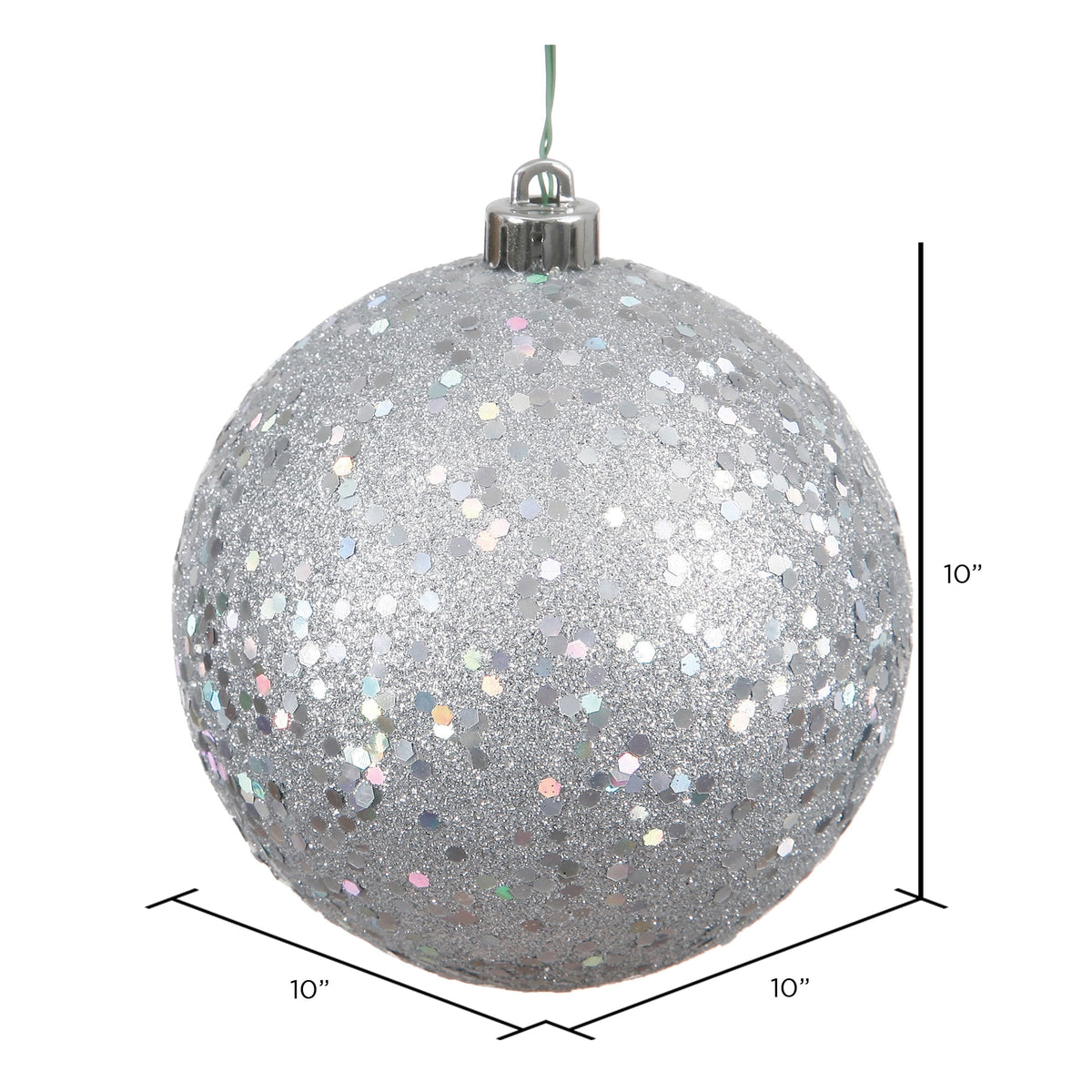 Vickerman 10" Sea Foam Candy Ball Ornament