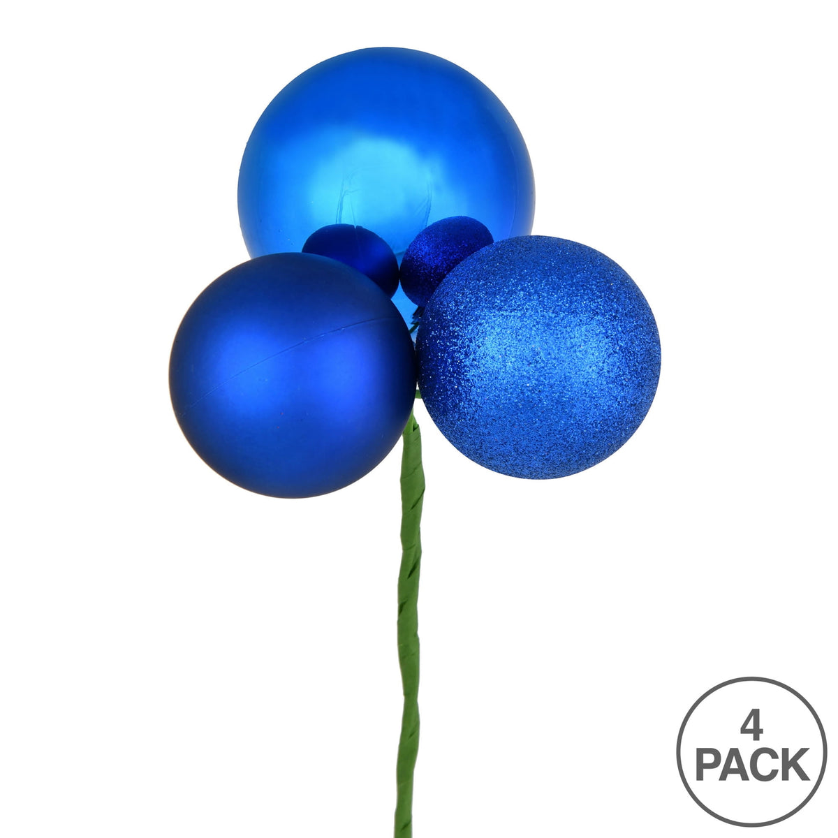 Vickerman 18" Coral Ball Ornament Christmas Pick, 4 per set
