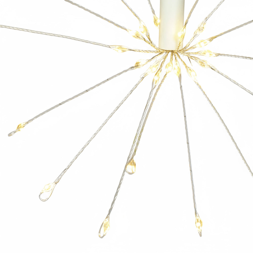 Indoor/Outdoor 6-Count LED 8-Function Starburst Christmas String Lights, Warm White, Transparent Wire, 7.5', by Holiday Time