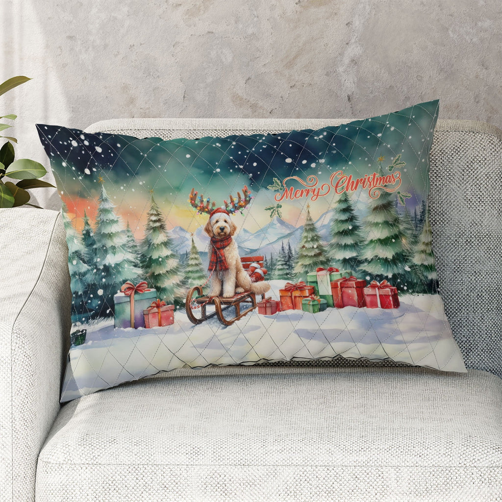 Merry Christmas Santa Reindeer Antlers French Bulldog Sleigh Xmas Winter Holiday Quilt Bedding Set Dog Lover Gifts 1 Blanket Bed Cover 2 Pillowcases - 00023