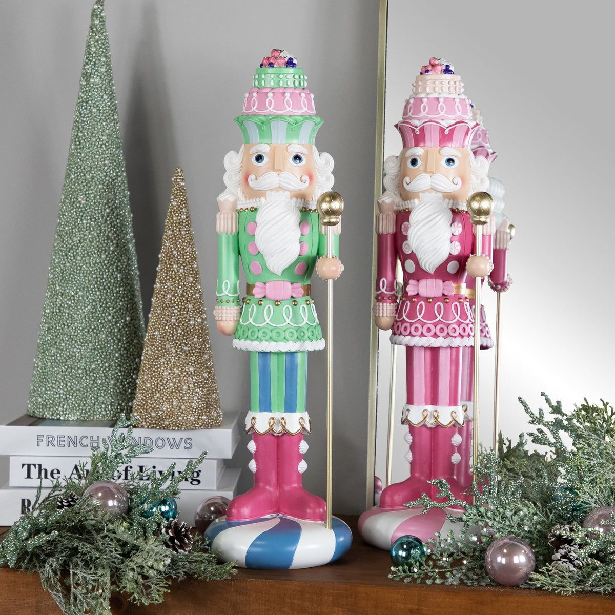 Northlight Pastel Christmas Candy Nutcracker King - 21.75" - Green
