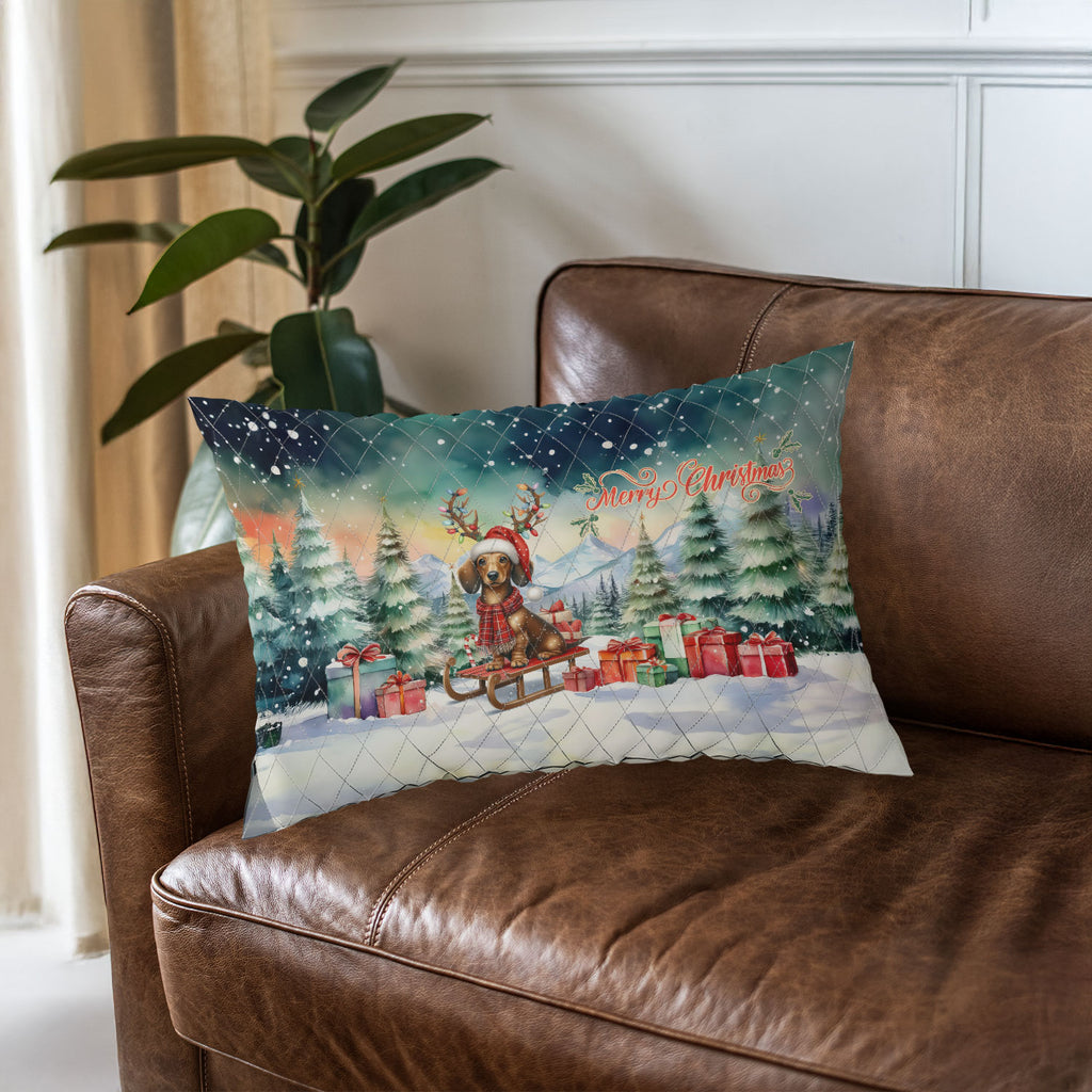 Merry Christmas Santa Reindeer Antlers French Bulldog Sleigh Xmas Winter Holiday Quilt Bedding Set Dog Lover Gifts 1 Blanket Bed Cover 2 Pillowcases - 00023