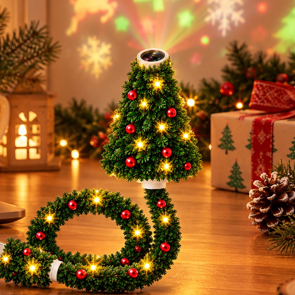 Christmas Projector Light Tree-Shaped, HD Plug Christmas Projector for Wall and Ceiling Decor, USB Indoor Christmas Light for Room, Party and Seasonal Displays