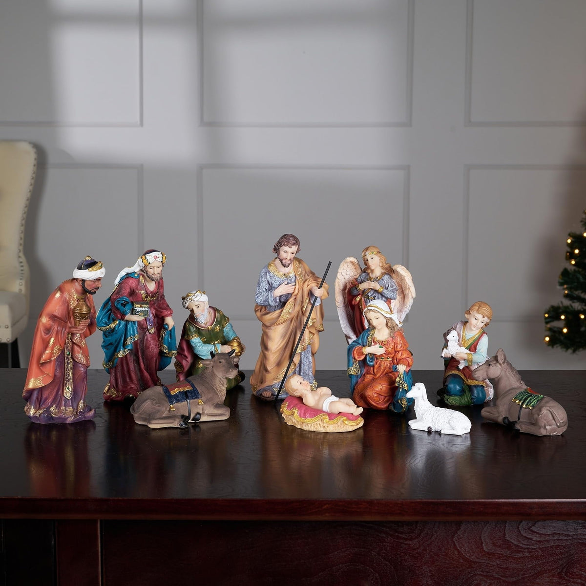 Hi-Line Gift Ltd. 11 Pc Nativity & Three Wise Men Figurine Set