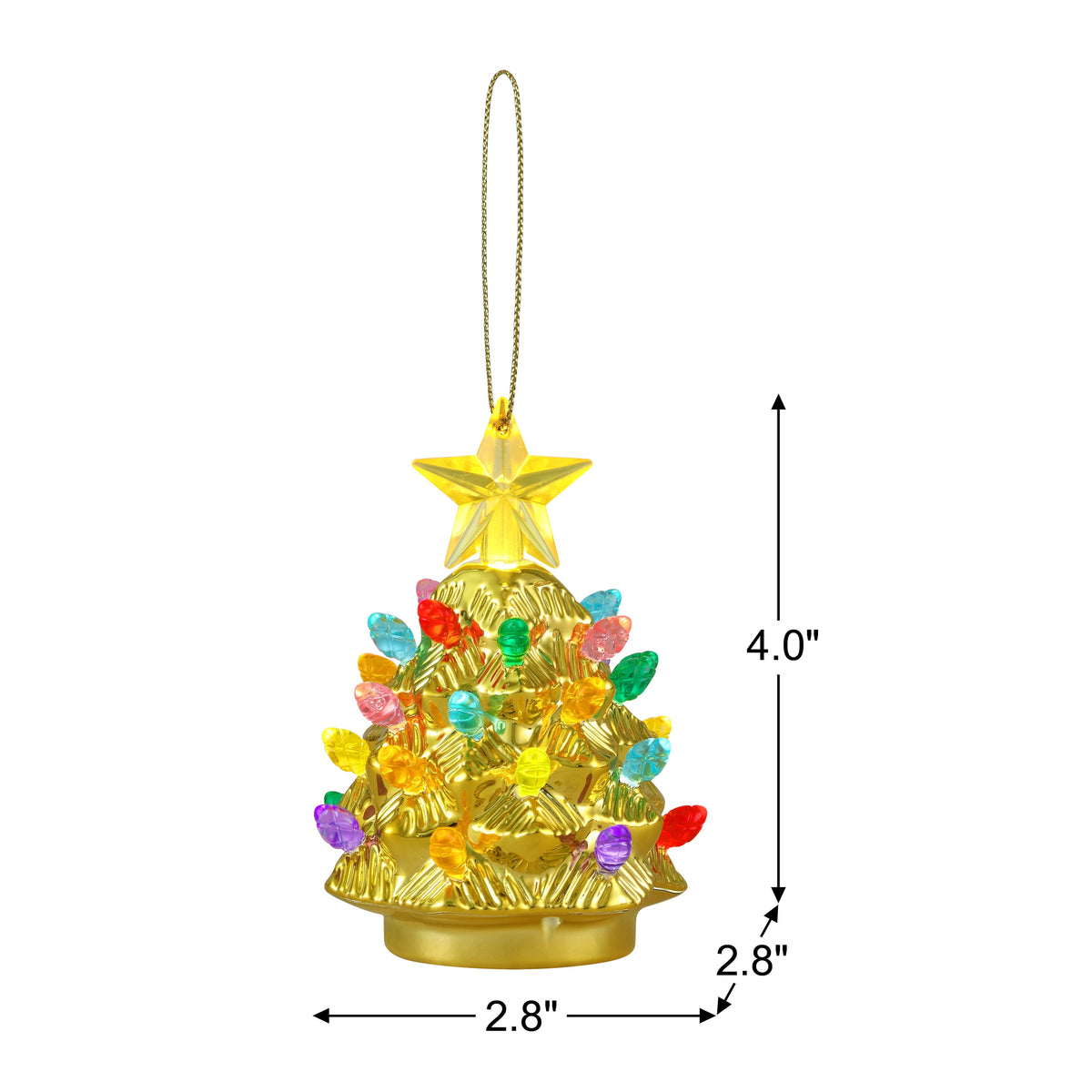 Mr. Christmas 5.25-Inch Nostalgic Tabletop Christmas Trees, Set of 3, White, LED Lights
