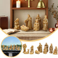 9 Piece Nativity Scene Figurines Set Mini Christmas Nativity Resin Ornaments Religious Decor for Home Desk Table Xmas Decorations