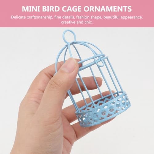 Mini Bird Cage Decorative Storage Adornment Set of 3 Desktop Ornament for Candy Small Items Home Office Desk 3.46 inch Tabletop Decor