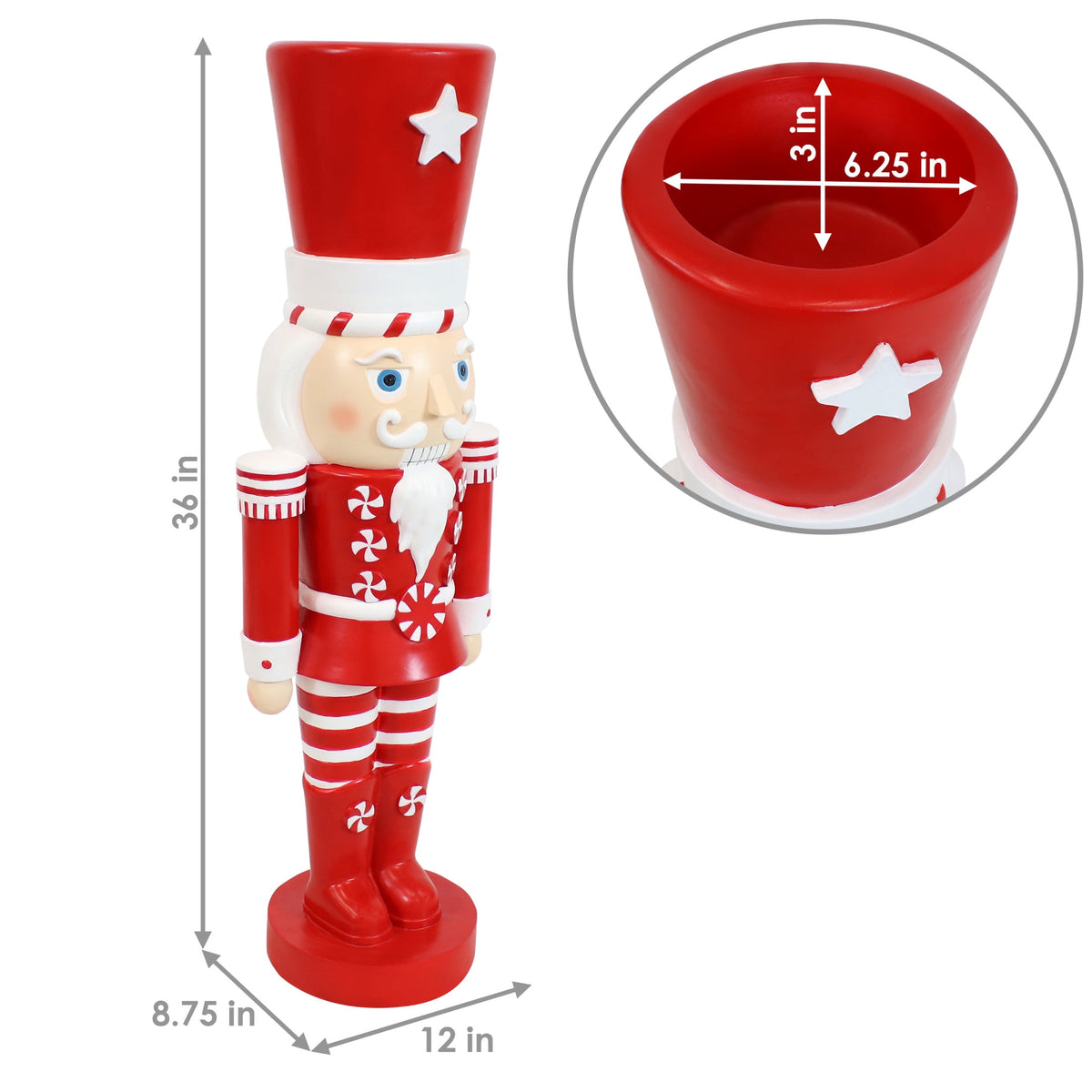 Sunnydaze Polyresin Alfonso the Noble Christmas Nutcracker Statue, 36"