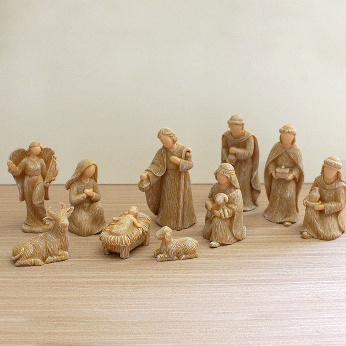 RKZDSR Religious Nativity Set - 10PCS Resin Ornaments for Home Decoration, Jesus Manger Scene