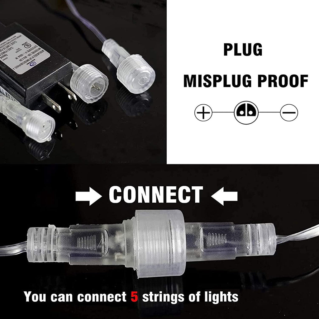 Morttic Christmas Light, Meteor Shower Rain Lights 12 Inch 8 Tubes, Waterproof Plug in Falling Rain Lights Christmas Decorations for Xmas Bushes Tree Yard Party Outdoor Decor (Cool White)