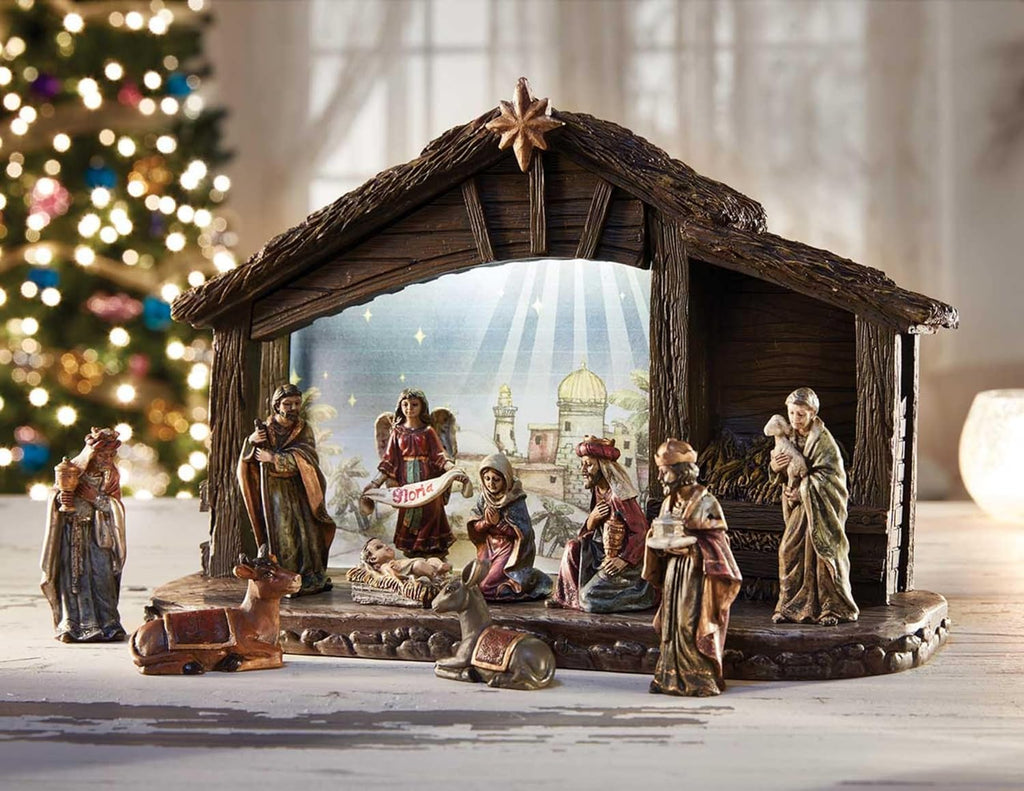 CB Gift 163321 Nativity Set with Lighted Stable