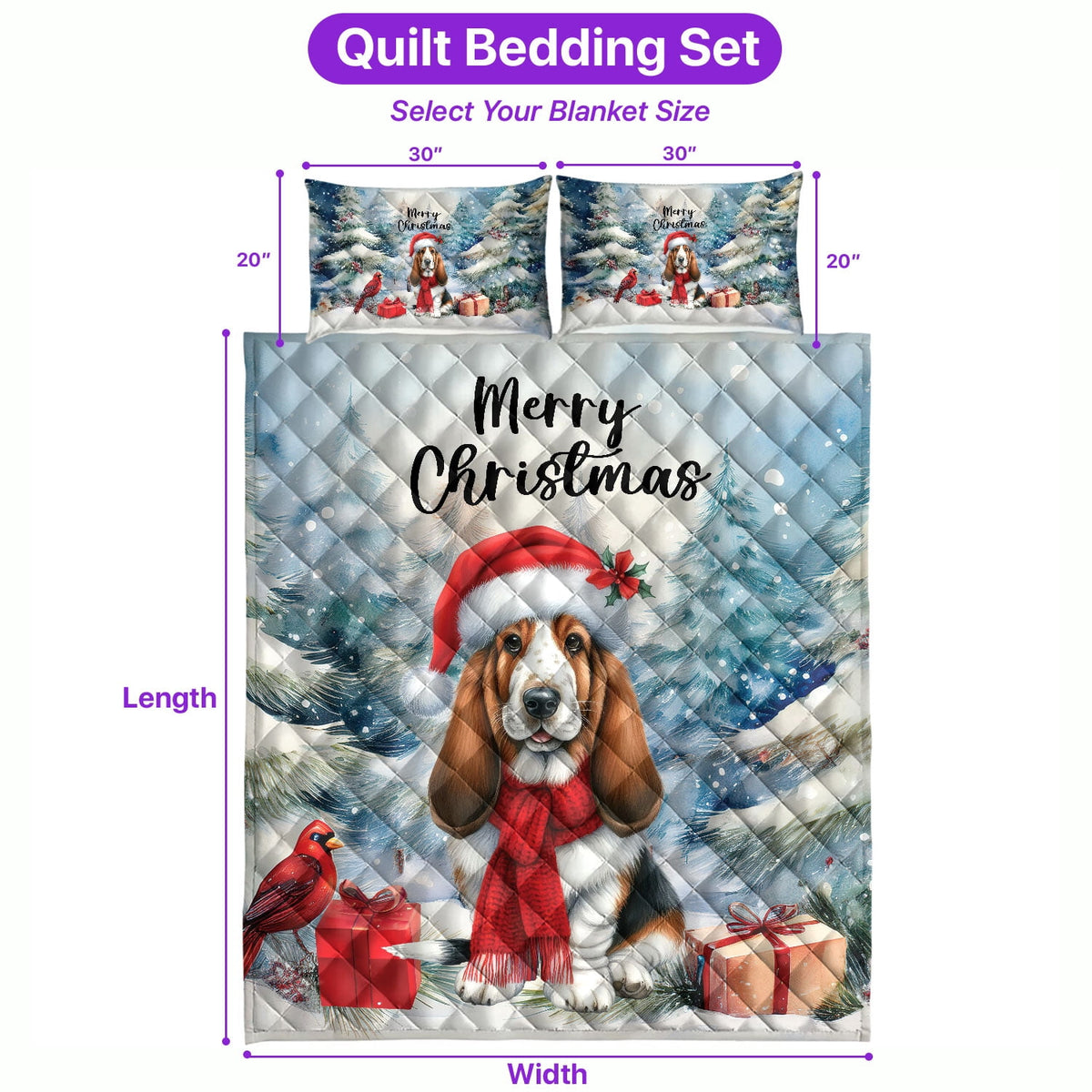 Merry Christmas French Bulldog Enjoys Woofmas Winter Xmas Holiday Quilt Bedding Set Dog Lover Gifts 1 Blanket Bed Cover 2 Pillowcases - 02022