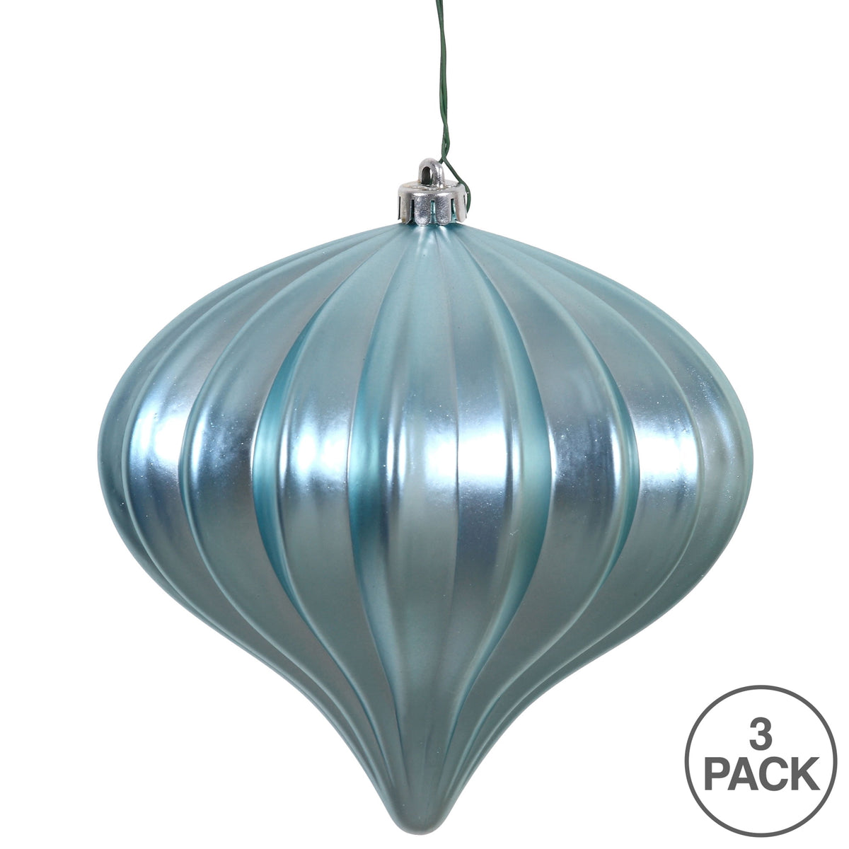 Vickerman 5.7" Burnished Orange Matte Onion Christmas Ornament, UV treated, Set of 3