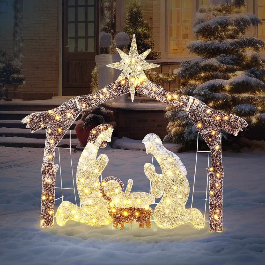 EasingRoom Stunning 6Ft Outdoor Nativity Scene Lighted Outdoor Nativity Scene Christmas Holiday Decoration