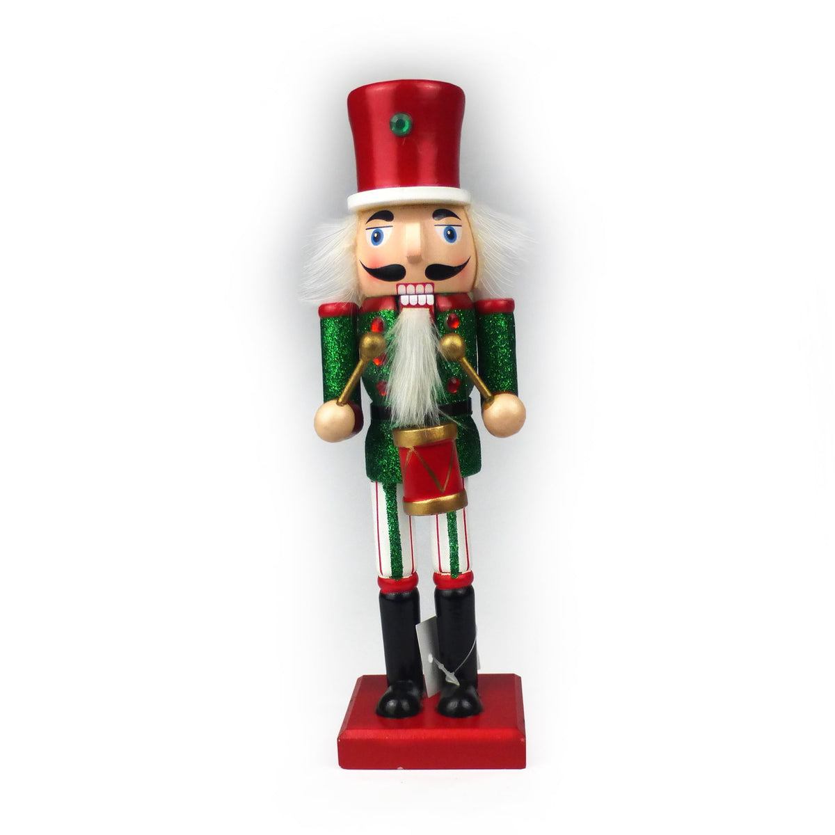 10" Nutcracker Christmas Decoration (Set of 4) - Traditional Wooden Red & Green King, Soldier, & Drummer Styles. For Friends, Family, and Coworkers.