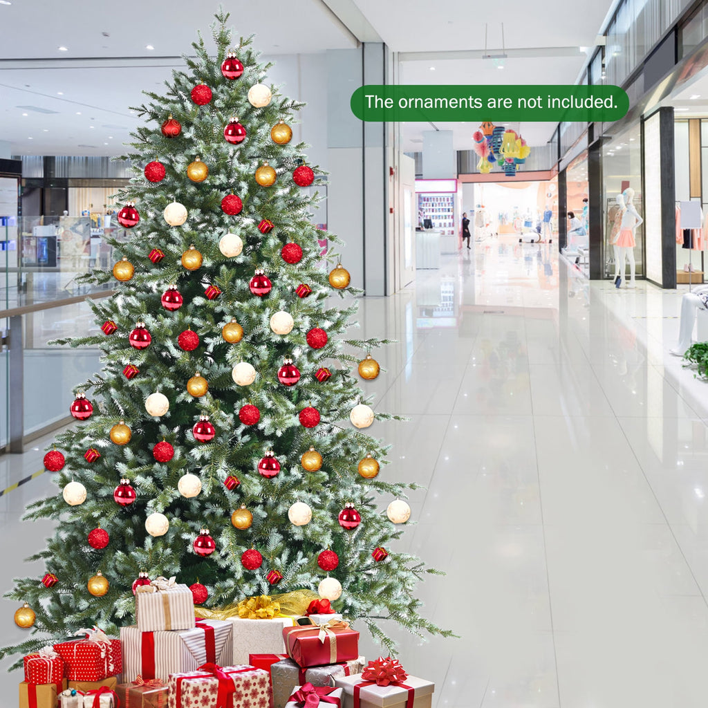Gymax 7 Ft Artificial Christmas Tree Unlit Hinged Xmas Tree w/ Metal Stand
