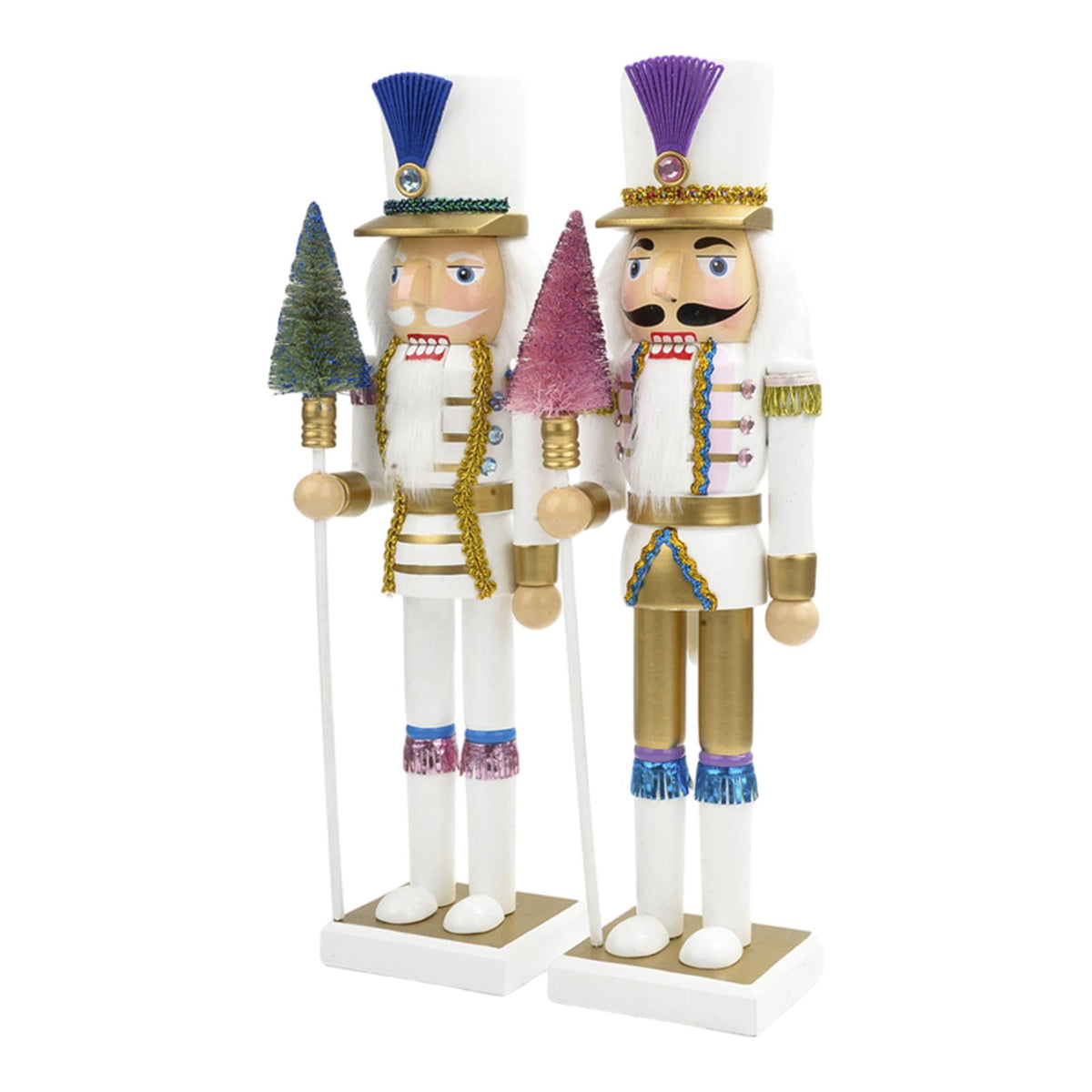 2x Christmas Nutcracker Ornament King Solider Figurine Kids Toys Stable Base Nutcracker Figures for Party Favors Party Home