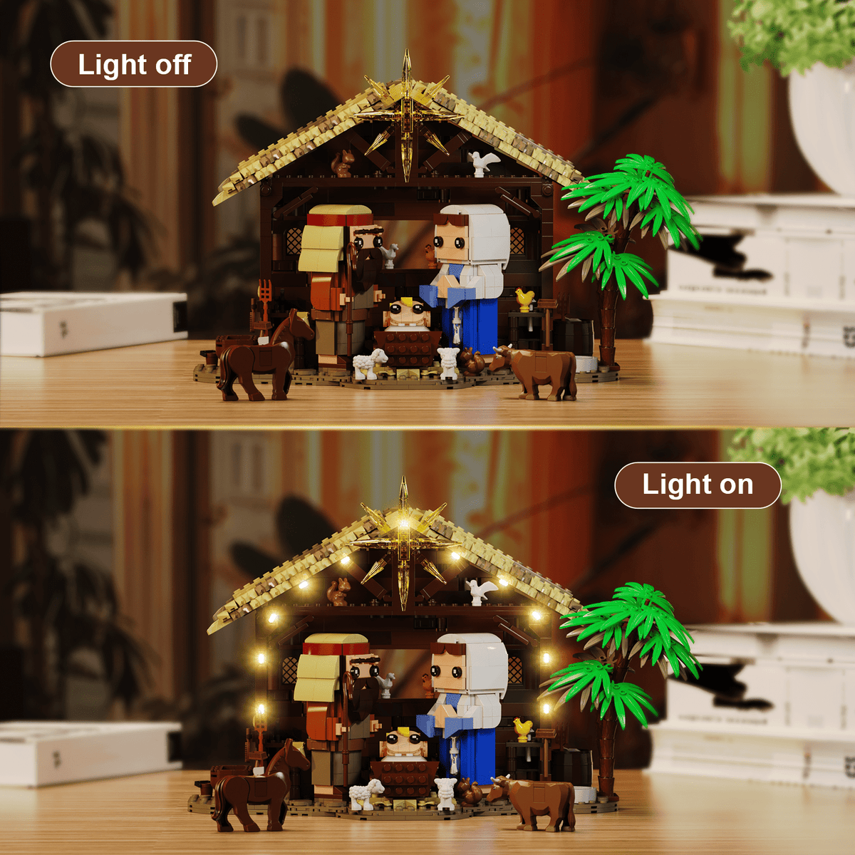 Jesus Building Block Set Nativity Scene Toys Decor for Home Office Tabletop Christian Easter Gifts