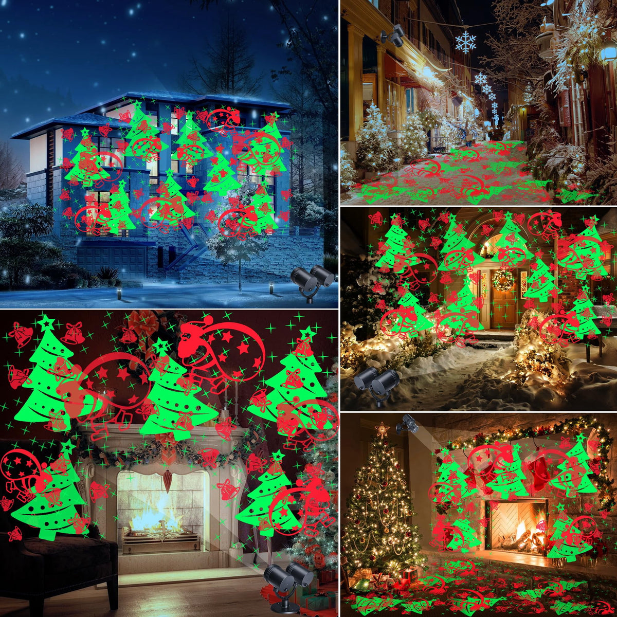 Ceevoo Snowflake Christmas Projector Lights, Double Head Dynamic Christmas Projection Lights with Timer, Waterproof Holiday Decorations Outdoor for Party Garden Yard Indoor Xmas Decor