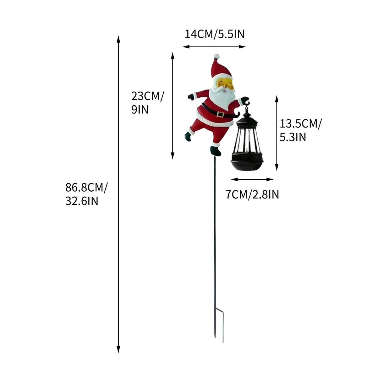 DAMAI Solar Garden Light in The Shape of Santa Claus, IP65 Christmas Solar Kettle Lights with LED Light, Vintage Waterproof Outdoor Lantern Xmas Yard Decor Lamp for Pathway Patio