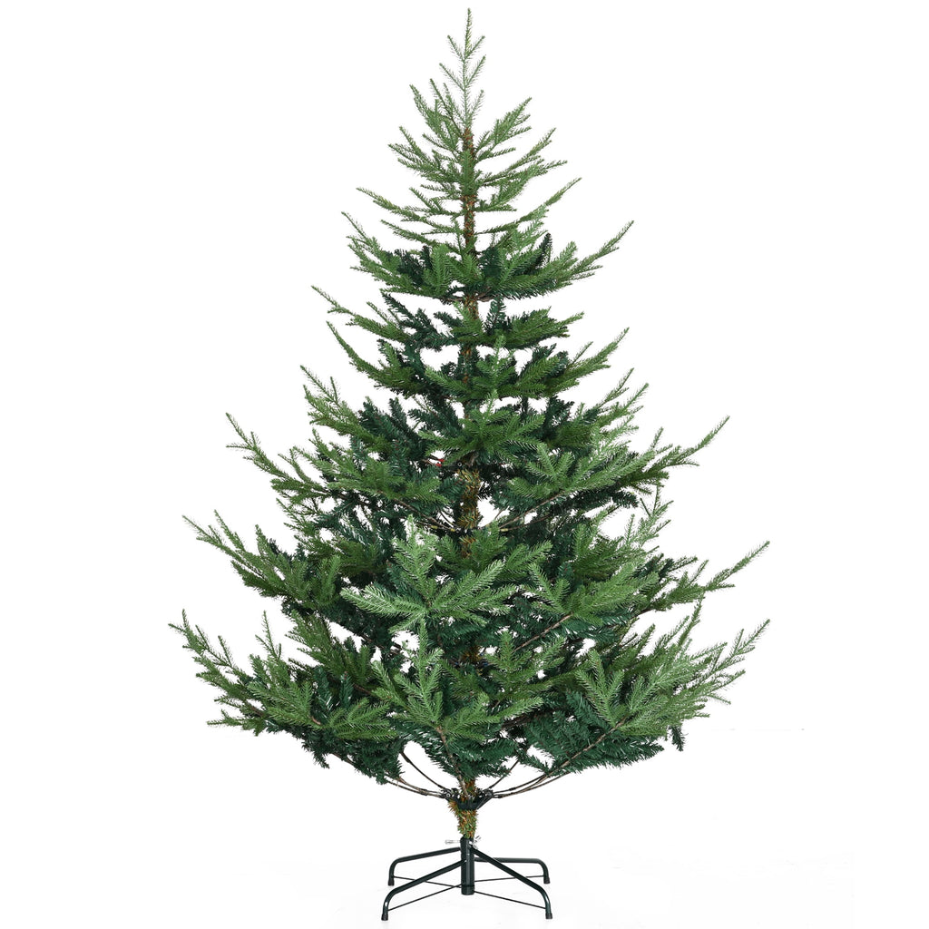 72"H Green Nordic Pine Artificial Christmas Tree, 795 Tips with 2 Layering Kinds, Hinge Section Design for Quick Setup, Flame Retardant, Wide Metal Base, Indoor Holiday Decor