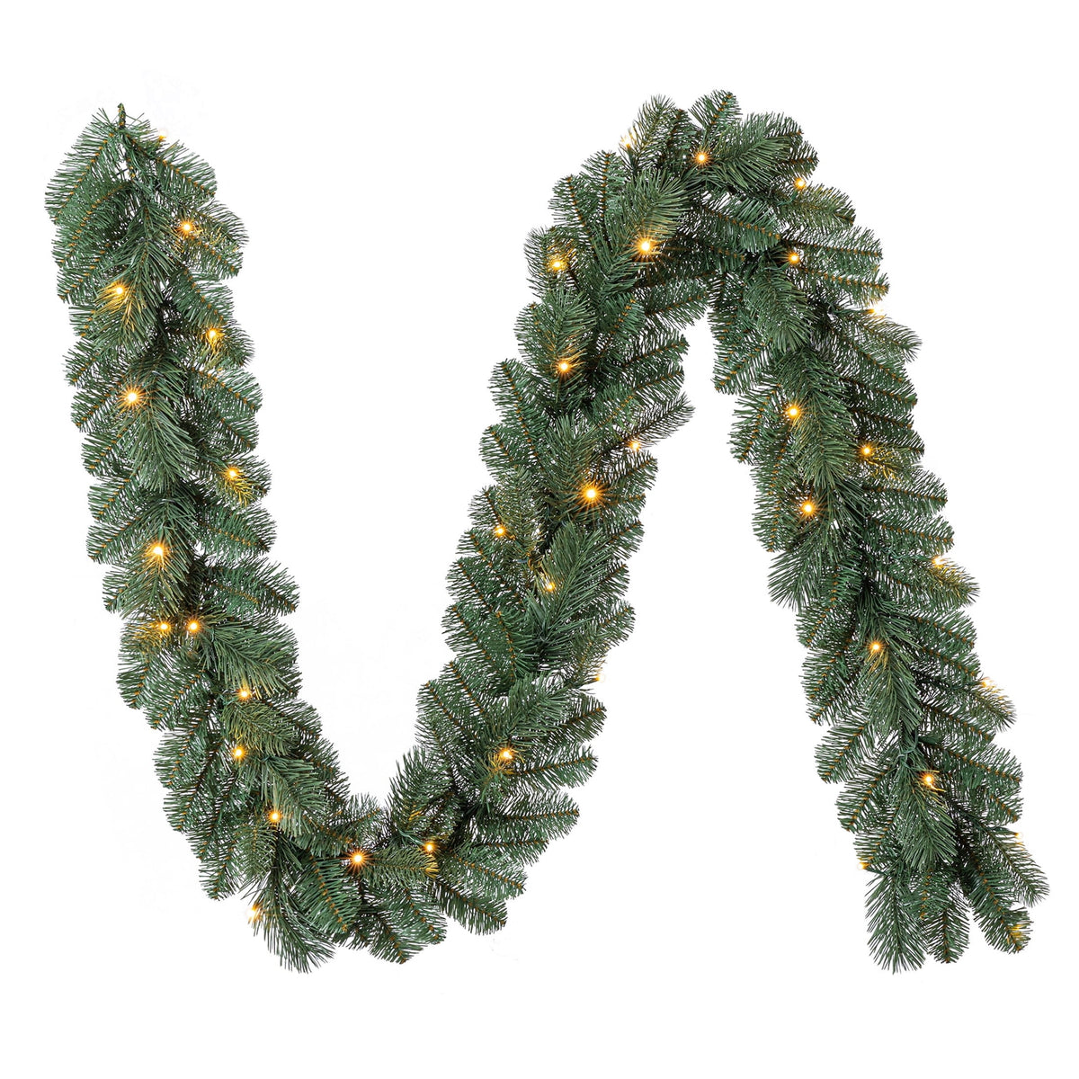 Valencia LumaDazzle Pre-Lit Color-Changing Twinkle LED Artificial Christmas Garland, Green, 9', by Holiday Time