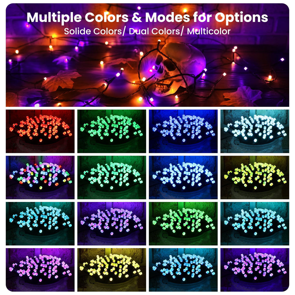 Christmas Lights Multicolor, Toodour 82ft 200 LED Christmas String Lights with 8 Modes, Timer, Connectable Plug in Christmas Outdoor Indoor Lights for Home, Garden, Party, Christmas Tree Decor