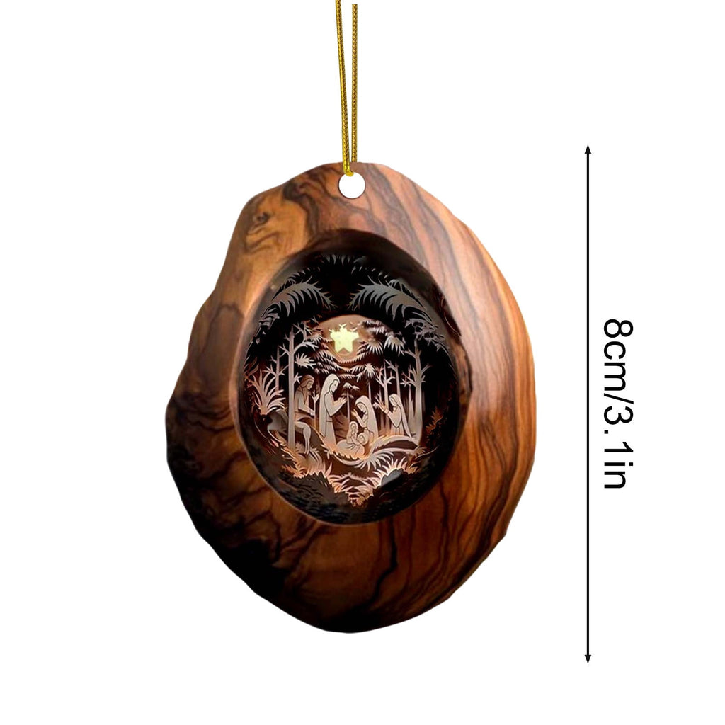 Xuniizn Nativity Ornaments, Christmas Nativity Scene Ornaments Acrylic Christmas Tree Decorations for Xmas Tree, Home, Office, Hanging Ornament, Religious Gifts, Party Decor, Christmas Decorations